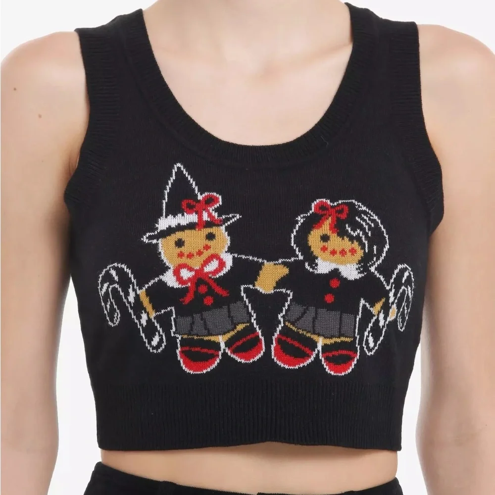Social Collision‎ Goth Gingerbread Knit Tank Top & Cardigan Set Hot Topic